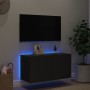 Mueble de TV de pared con luces LED negro 80x35x41 cm von , TV-Möbel - Ref: Foro24-837317, Preis: 60,34 €, Rabatt: %