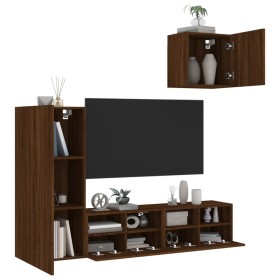 Muebles de TV de pared 4 pzas madera de ingeniería marrón roble von , TV-Möbel - Ref: Foro24-3216506, Preis: 156,21 €, Rabatt: %