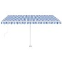 Blau-weiße automatische Standmarkise 450x300 cm von vidaXL, Markisen - Ref: Foro24-3069566, Preis: 563,81 €, Rabatt: %