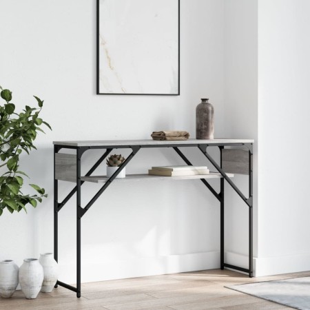 Mesa consola estante madera ingeniería Sonoma gris 105x30x75 cm by , Side tables - Ref: Foro24-837795, Price: 44,04 €, Discou...