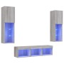 Muebles TV pared con LED 5 pzas madera ingeniería gris Sonoma von , TV-Möbel - Ref: Foro24-3216609, Preis: 176,36 €, Rabatt: %