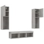 Muebles TV pared con LED 5 pzas madera ingeniería gris Sonoma von , TV-Möbel - Ref: Foro24-3216609, Preis: 176,36 €, Rabatt: %