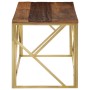 Mesa de centro de acero inoxidable dorado y madera maciza by , Coffee table - Ref: Foro24-349942, Price: 157,97 €, Discount: %