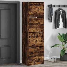 Mueble zapatero 4 cajones abatibles roble ahumado 60x42x204 cm von , Schuhregale und Schuhorganisatoren - Ref: Foro24-3214396...