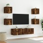 Muebles TV pared con LED 6 pzas madera ingeniería roble ahumado von , TV-Möbel - Ref: Foro24-3216857, Preis: 190,80 €, Rabatt: %