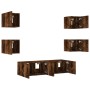 Muebles TV pared con LED 6 pzas madera ingeniería roble ahumado von , TV-Möbel - Ref: Foro24-3216857, Preis: 190,80 €, Rabatt: %