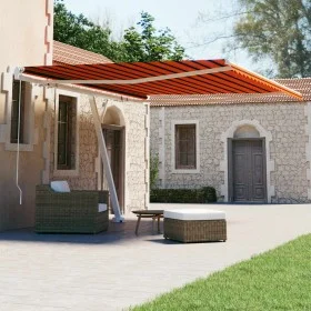 Orange and brown manual retractable foot awning 450x300 cm by vidaXL, Awnings - Ref: Foro24-3069560, Price: 486,43 €, Discoun...