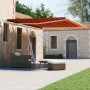 Toldo de pie retráctil manual naranja y marrón 450x300 cm