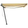 Automatic awning LED wind sensor yellow white 450x300cm by vidaXL, Awnings - Ref: Foro24-3069773, Price: 786,77 €, Discount: %