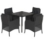 Set de muebles jardín 5 pzas con cojines ratán sintético negro by , Garden sets - Ref: Foro24-3211928, Price: 482,25 €, Disco...