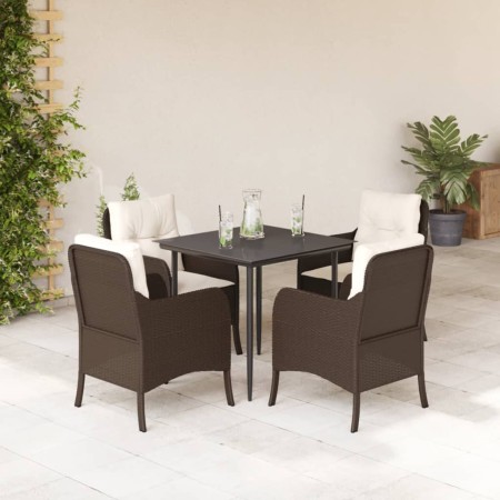 Set comedor de jardín 5 piezas y cojines ratán sintético marrón by , Garden sets - Ref: Foro24-3211935, Price: 492,94 €, Disc...