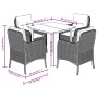 Set comedor de jardín 5 piezas con cojines ratán sintético gris von , Gartensets - Ref: Foro24-3211956, Preis: 524,06 €, Raba...