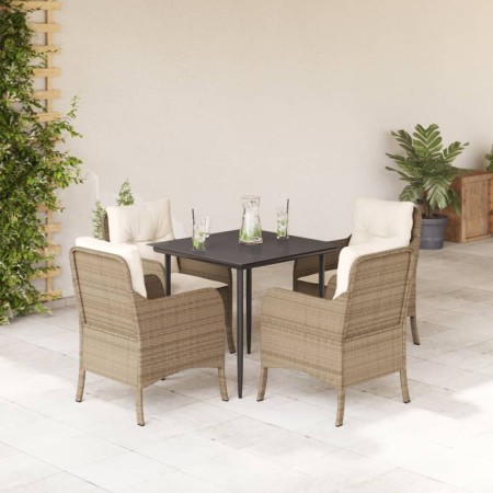 Set comedor de jardín 5 pzas con cojines ratán sintético beige by , Garden sets - Ref: Foro24-3211963, Price: 550,74 €, Disco...