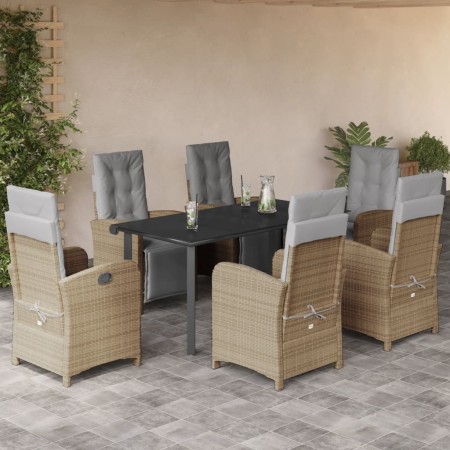 Set comedor de jardín 7 pzas con cojines ratán sintético beige by , Garden sets - Ref: Foro24-3212595, Price: 911,43 €, Disco...