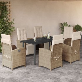 Set comedor de jardín 7 pzas con cojines ratán sintético beige von , Gartensets - Ref: Foro24-3212581, Preis: 920,62 €, Rabat...