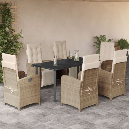 Set comedor de jardín 7 pzas con cojines ratán sintético beige by , Garden sets - Ref: Foro24-3212581, Price: 920,62 €, Disco...