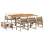 Set comedor de jardín 11 pzas con cojines ratán sintético beige by , Garden sets - Ref: Foro24-3211516, Price: 530,73 €, Disc...