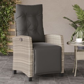 Sillón reclinable de jardín con reposapiés ratán PE gris claro by , Garden chairs - Ref: Foro24-365238, Price: 146,95 €, Disc...