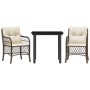 Sillas y mesita de jardín con cojines 3 piezas ratán PE marrón by , Garden sets - Ref: Foro24-3212117, Price: 265,39 €, Disco...