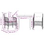 Mesita y sillas con cojines 3 piezas ratán sintético negro by , Garden sets - Ref: Foro24-3212103, Price: 255,81 €, Discount: %