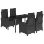 Set de muebles jardín 5 pzas con cojines ratán sintético negro by , Garden sets - Ref: Foro24-3212756, Price: 650,40 €, Disco...