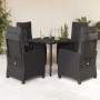 Set de muebles jardín 5 pzas con cojines ratán sintético negro by , Garden sets - Ref: Foro24-3212754, Price: 592,89 €, Disco...