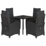 Set de muebles jardín 5 pzas con cojines ratán sintético negro by , Garden sets - Ref: Foro24-3212754, Price: 592,89 €, Disco...