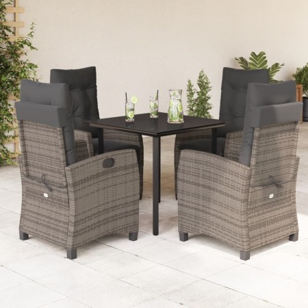 Set comedor de jardín 5 piezas con cojines ratán sintético gris by , Garden sets - Ref: Foro24-3212794, Price: 576,06 €, Disc...