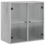 Mueble de pared puertas de vidrio gris Sonoma 68x37x68,5 cm von , Schließfächer und Lagerschränke - Ref: Foro24-836495, Preis...