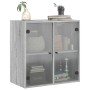 Mueble de pared puertas de vidrio gris Sonoma 68x37x68,5 cm von , Schließfächer und Lagerschränke - Ref: Foro24-836495, Preis...