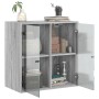 Mueble de pared puertas de vidrio gris Sonoma 68x37x68,5 cm von , Schließfächer und Lagerschränke - Ref: Foro24-836495, Preis...