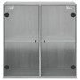 Mueble de pared puertas de vidrio gris Sonoma 68x37x68,5 cm von , Schließfächer und Lagerschränke - Ref: Foro24-836495, Preis...
