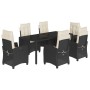 Set de comedor de jardín 7 pzas y cojines ratán sintético negro by , Garden sets - Ref: Foro24-3212632, Price: 813,63 €, Disc...