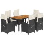 Set de comedor de jardín 7 pzas y cojines ratán sintético negro by , Garden sets - Ref: Foro24-3212658, Price: 818,90 €, Disc...