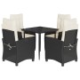 Set de muebles jardín 5 pzas con cojines ratán sintético negro von , Gartensets - Ref: Foro24-3212723, Preis: 535,98 €, Rabat...