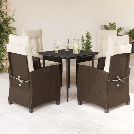 Set comedor de jardín 5 piezas y cojines ratán sintético marrón von , Gartensets - Ref: Foro24-3212763, Preis: 638,93 €, Raba...