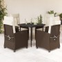 Set comedor de jardín 5 piezas y cojines ratán sintético marrón von , Gartensets - Ref: Foro24-3212763, Preis: 638,93 €, Raba...