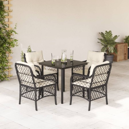Set de muebles jardín 5 pzas con cojines ratán sintético negro by , Garden sets - Ref: Foro24-3212090, Price: 422,63 €, Disco...