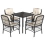 Set de muebles jardín 5 pzas con cojines ratán sintético negro by , Garden sets - Ref: Foro24-3212090, Price: 422,63 €, Disco...
