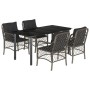 Set comedor de jardín 5 piezas con cojines ratán sintético gris von , Gartensets - Ref: Foro24-3212134, Preis: 516,59 €, Raba...