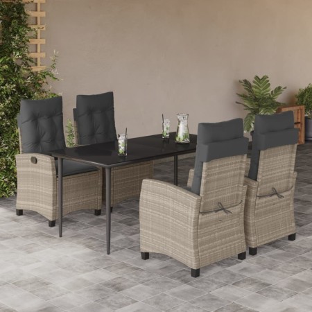 Set comedor de jardín 5 pzas cojines ratán sintético gris claro by , Garden sets - Ref: Foro24-3212846, Price: 574,65 €, Disc...