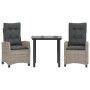 Set comedor de jardín 3 pzas cojines ratán sintético gris claro von , Gartensets - Ref: Foro24-3212852, Preis: 302,21 €, Raba...