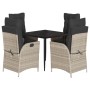 Set comedor de jardín 5 pzas cojines ratán sintético gris claro by , Garden sets - Ref: Foro24-3213463, Price: 579,64 €, Disc...