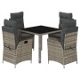 Set comedor de jardín 5 piezas con cojines ratán sintético gris von , Gartensets - Ref: Foro24-3213327, Preis: 597,41 €, Raba...