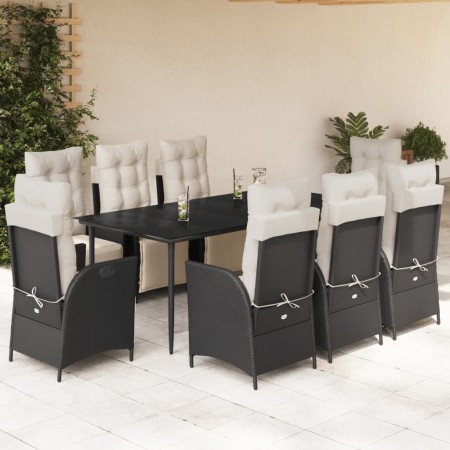 Set de comedor de jardín 9 pzas y cojines ratán sintético negro von , Gartensets - Ref: Foro24-3213384, Preis: 1,00 €, Rabatt: %