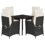 Set de muebles jardín 5 pzas con cojines ratán sintético negro by , Garden sets - Ref: Foro24-3213386, Price: 541,52 €, Disco...