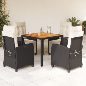 Set de muebles jardín 5 pzas con cojines ratán sintético negro von , Gartensets - Ref: Foro24-3212901, Preis: 577,21 €, Rabat...