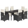 Set de comedor de jardín 7 pzas y cojines ratán sintético negro von , Gartensets - Ref: Foro24-3212886, Preis: 847,48 €, Raba...
