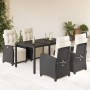 Set de muebles jardín 5 pzas con cojines ratán sintético negro von , Gartensets - Ref: Foro24-3212884, Preis: 621,42 €, Rabat...