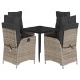 Set comedor de jardín 5 piezas con cojines ratán sintético gris von , Gartensets - Ref: Foro24-3213215, Preis: 673,66 €, Raba...